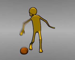 Humanoid figur som spelar basket